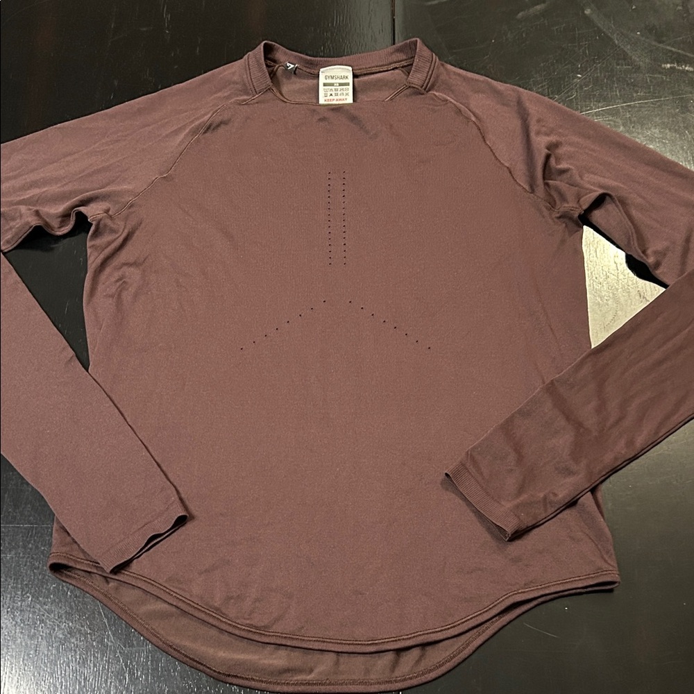 Gymshark Women's Long Sleeve athletic workout Tee in Brown
